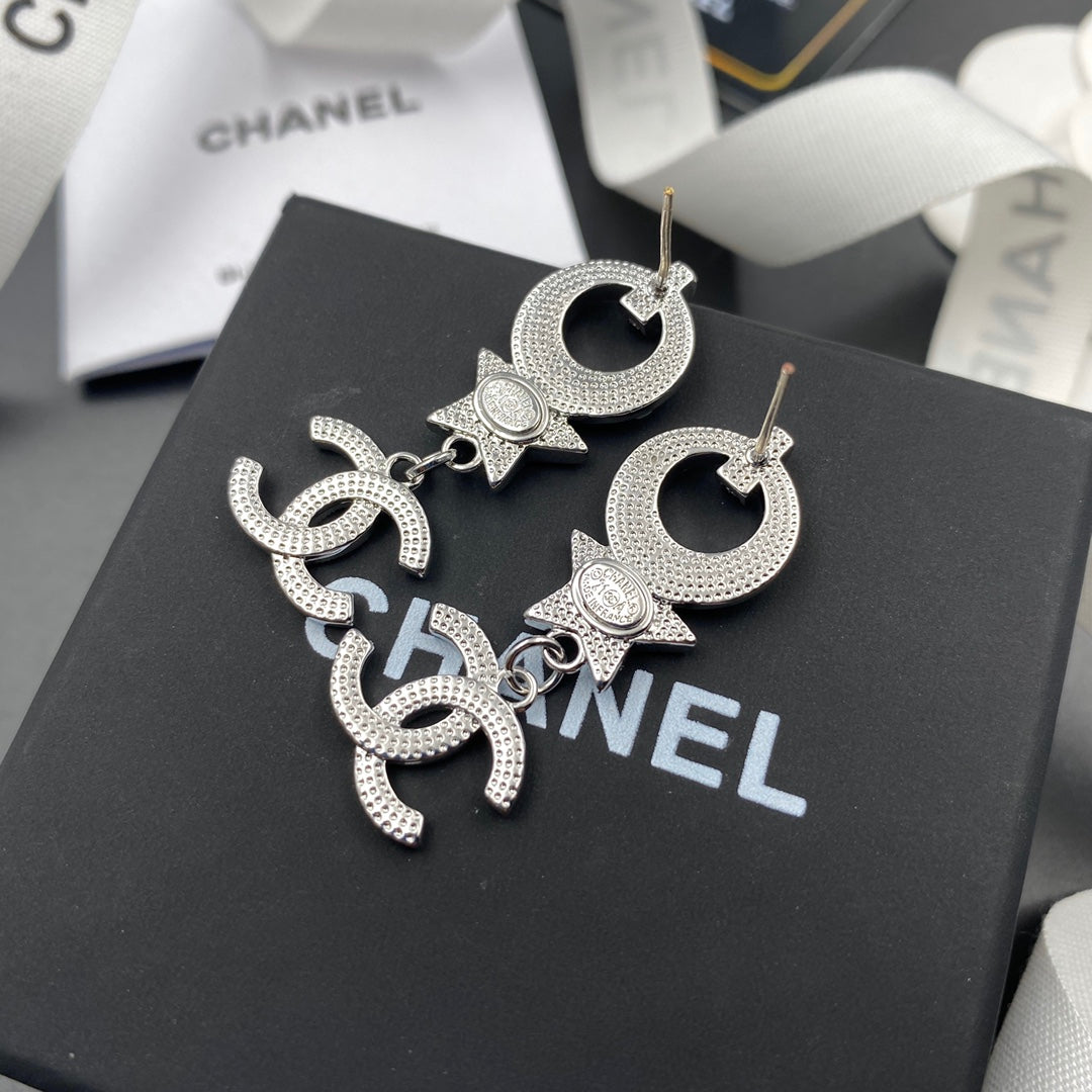 Fashion Star Pendant Logo Earrings