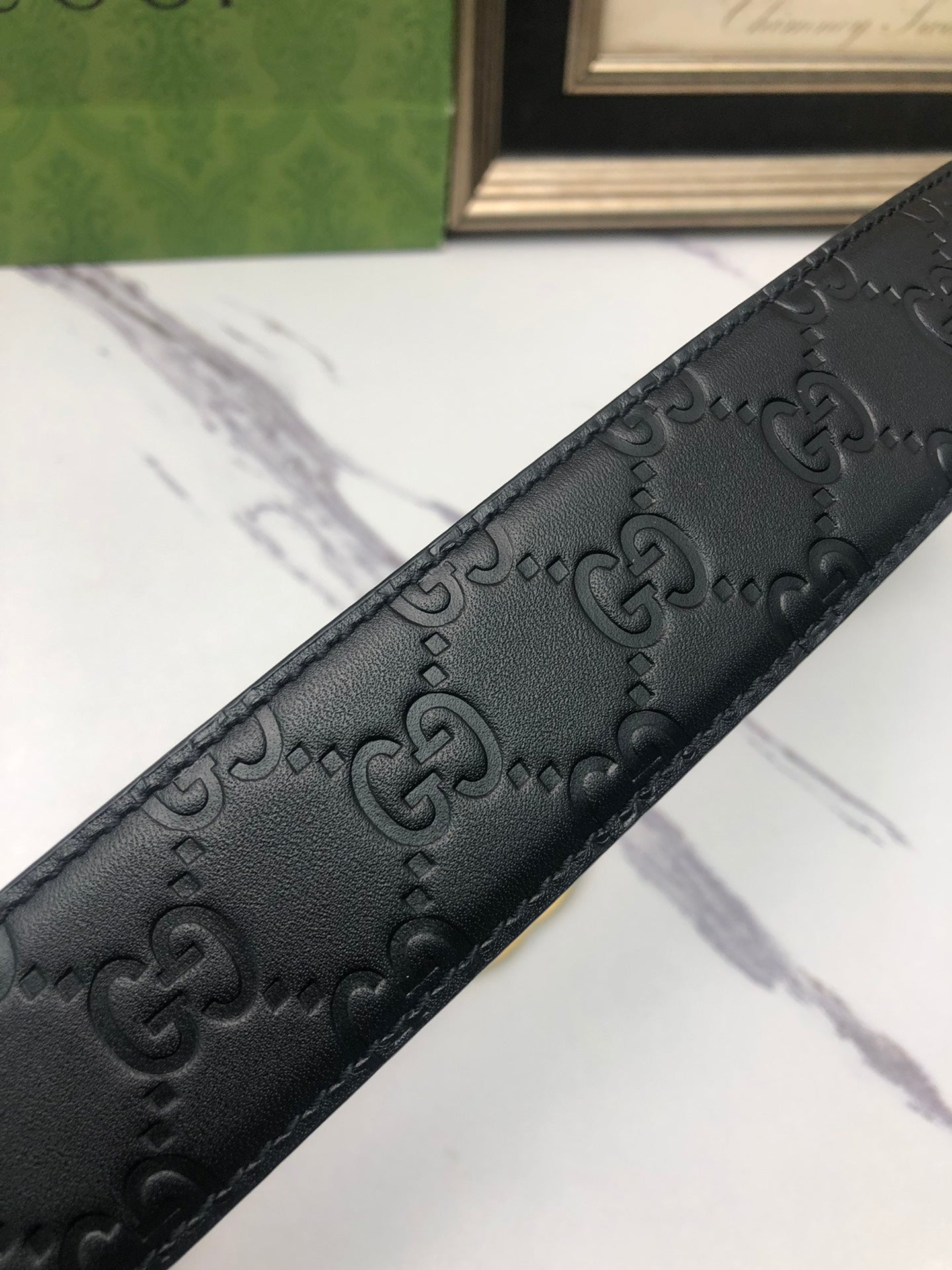 First layer calfskin heat pressed Belt width 3.8cm