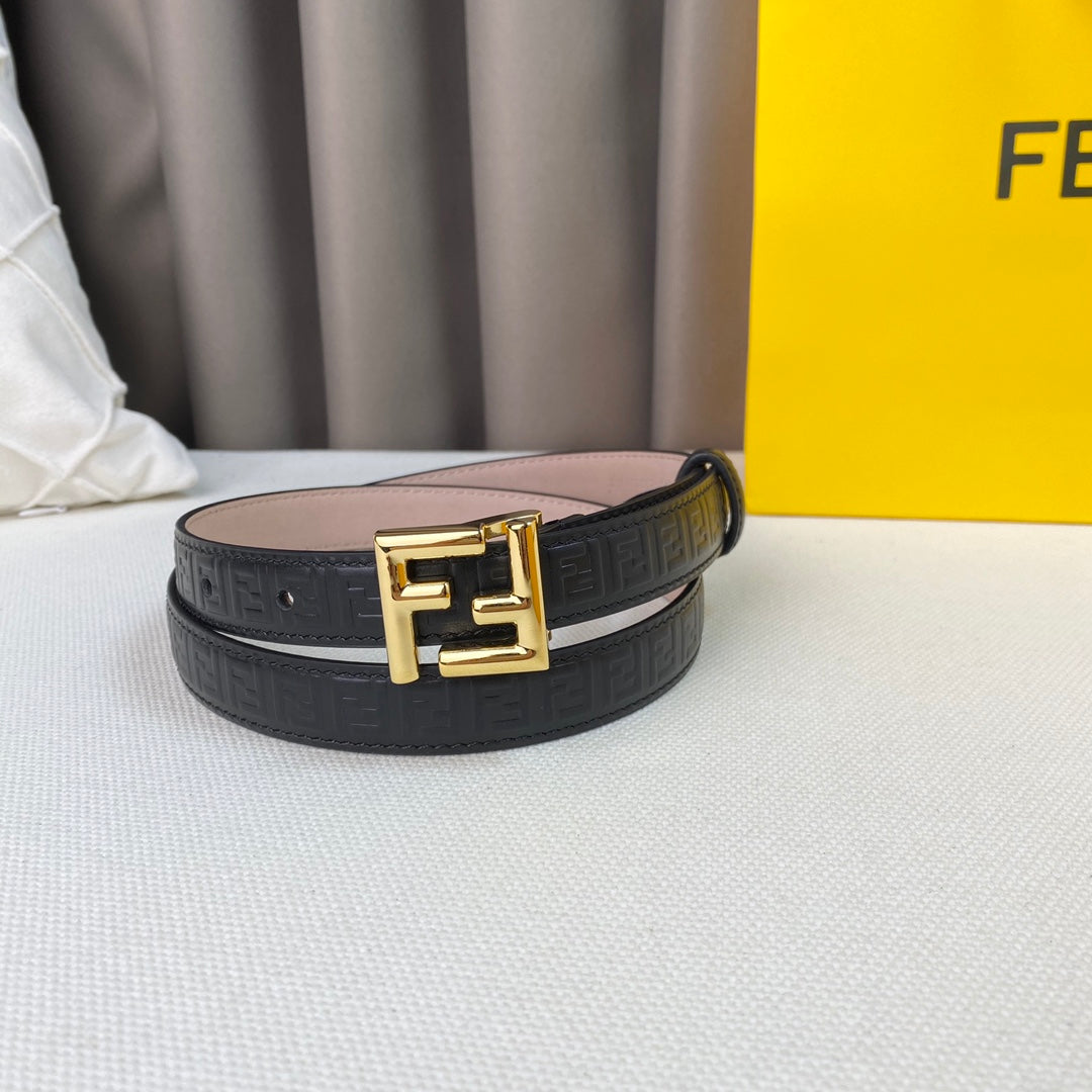 2.0cm Women's New Belts Thin Belts with Rings and FF Buckles