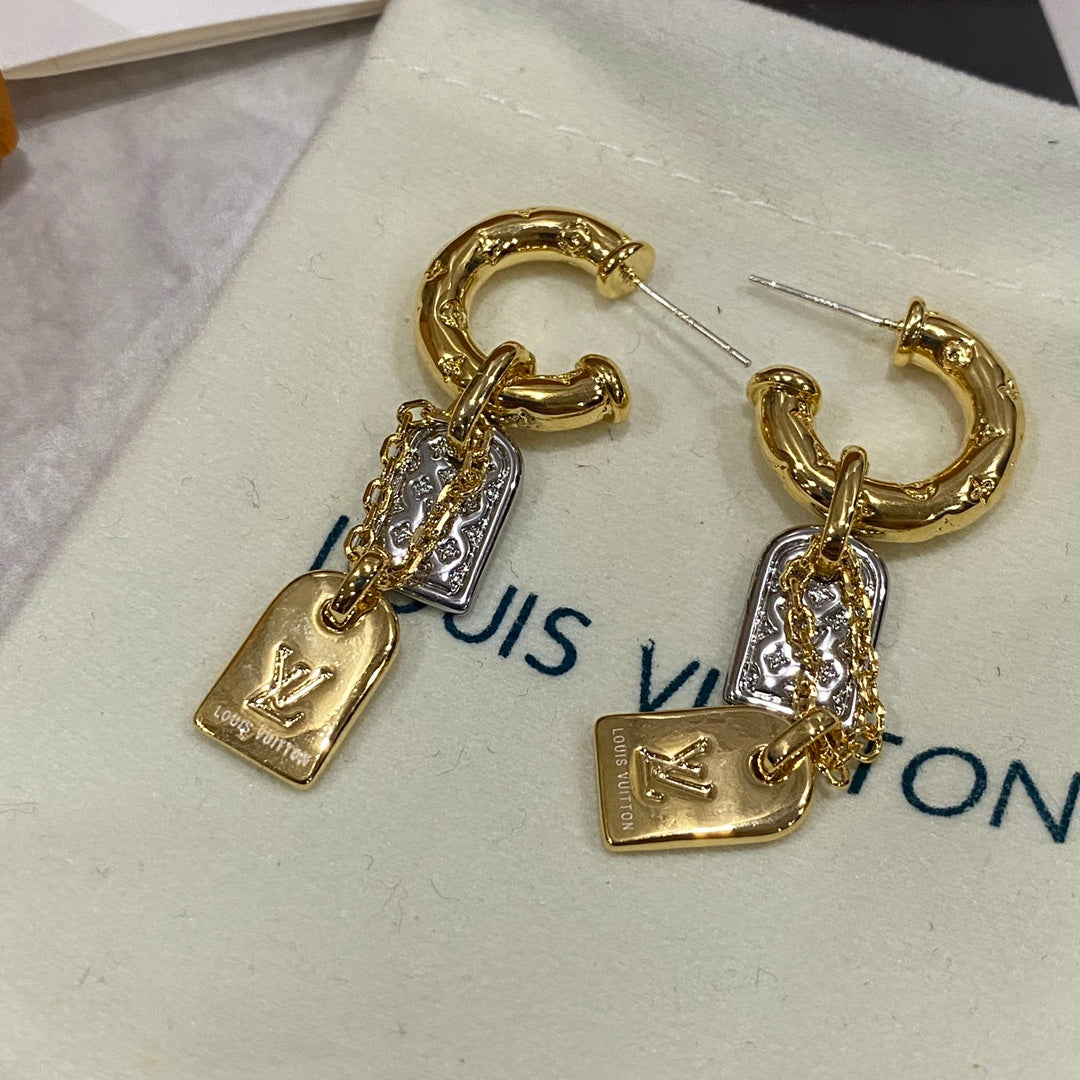 Fashion Vintage Token Pendant Earrings