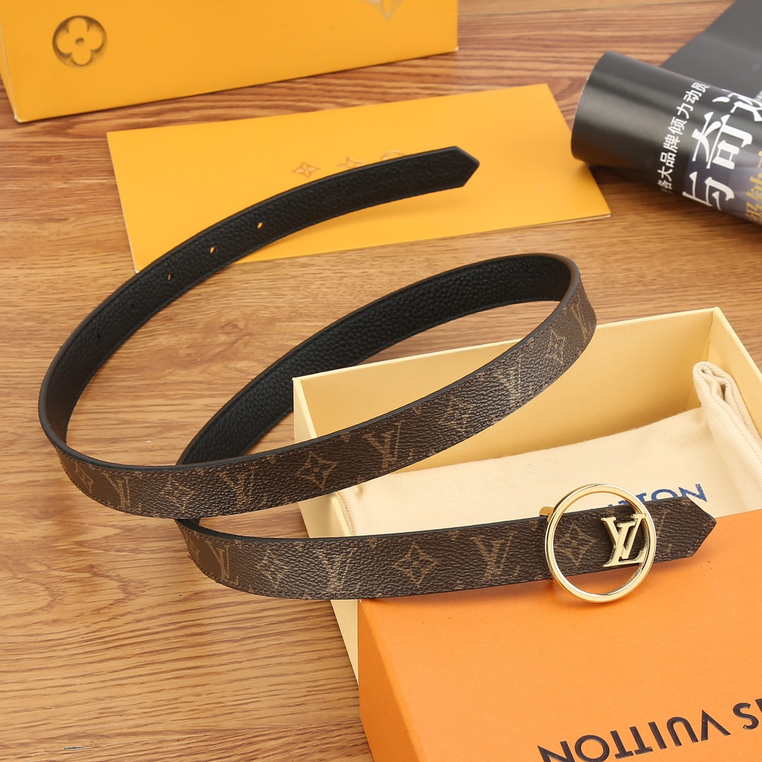 Reversible Solid Calfskin Belt Width 2.0cm