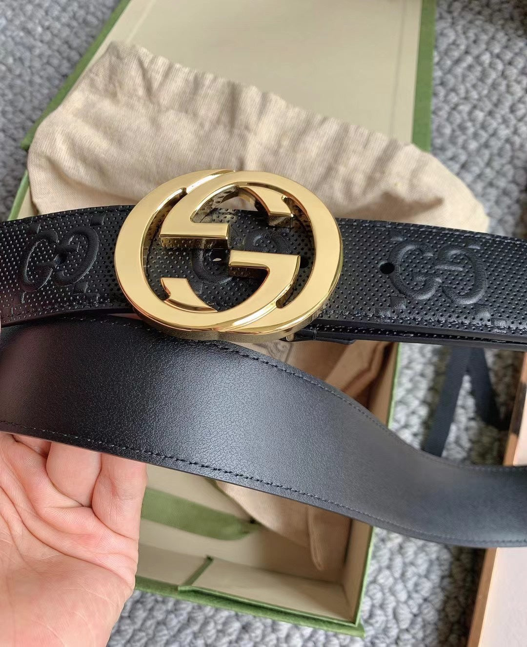 High-end business casual belt 4.0cm wide