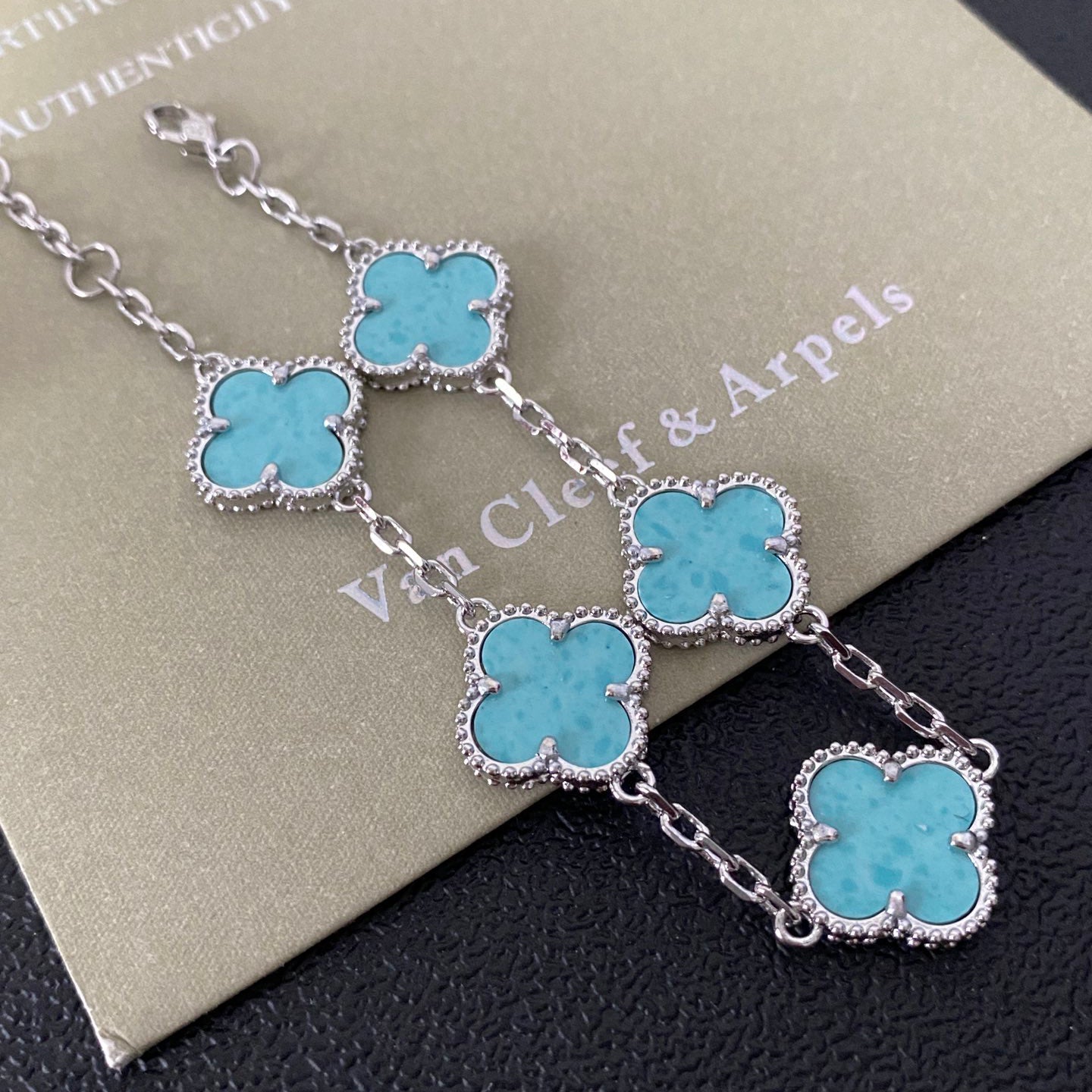 Turquoise Four Leaf Clover Bracelet