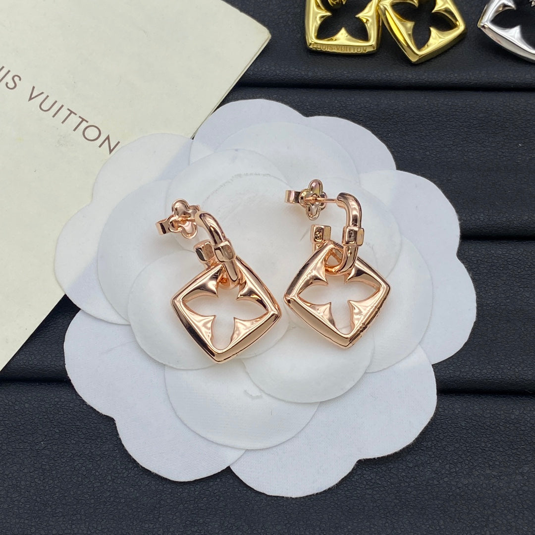 Monogram Flower Pendants Earrings