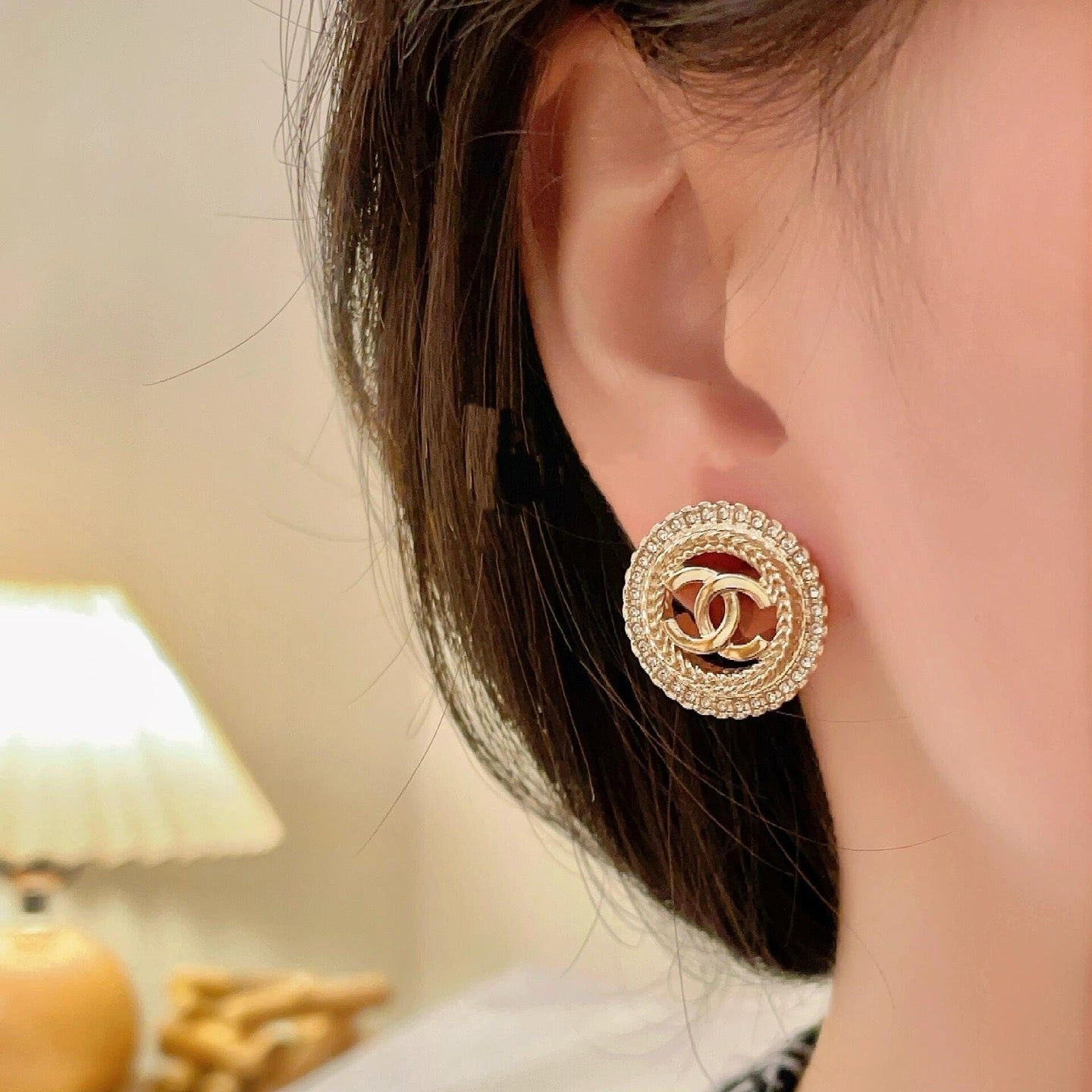 Fashion Round Logo Earrings