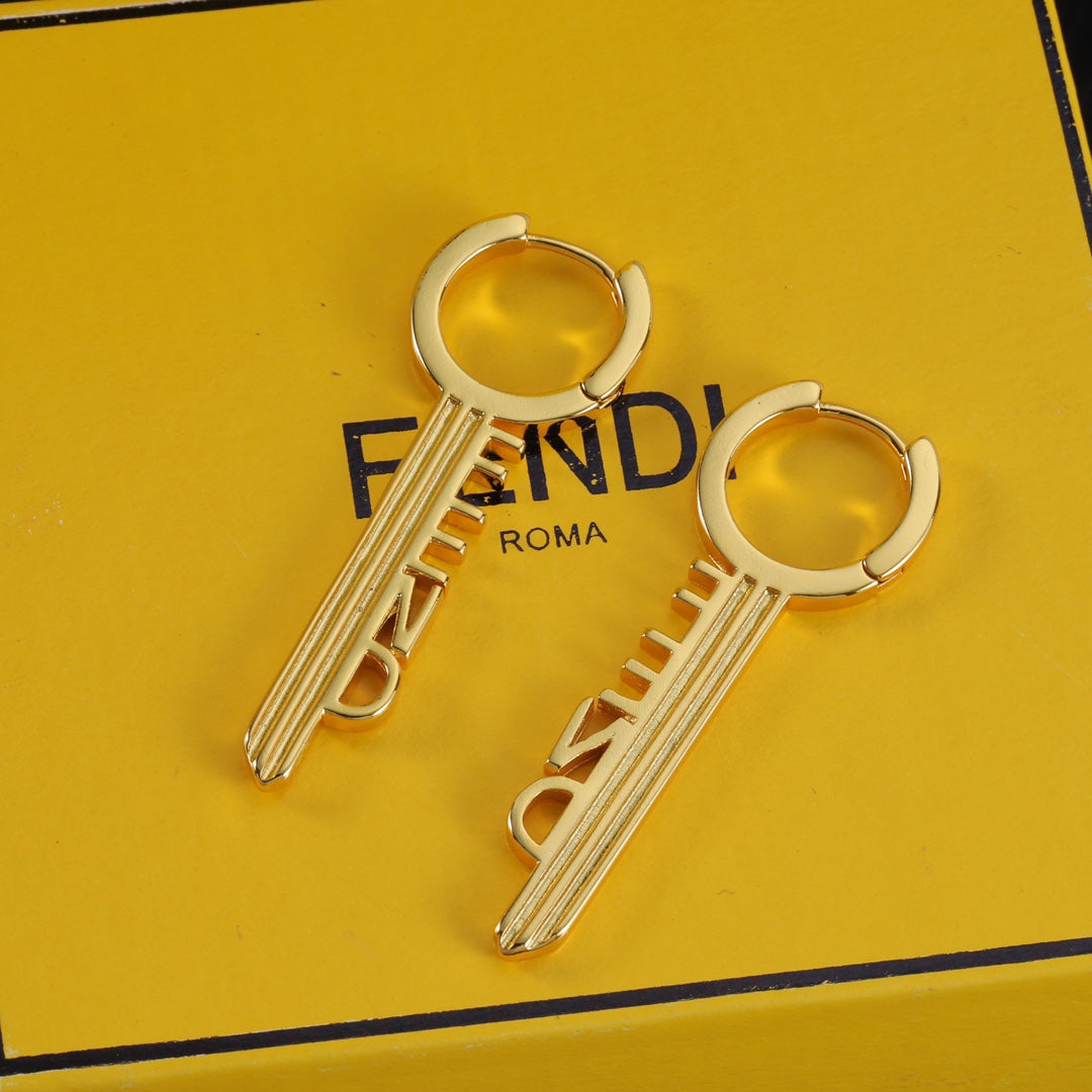 Letter Key Pendant Earrings