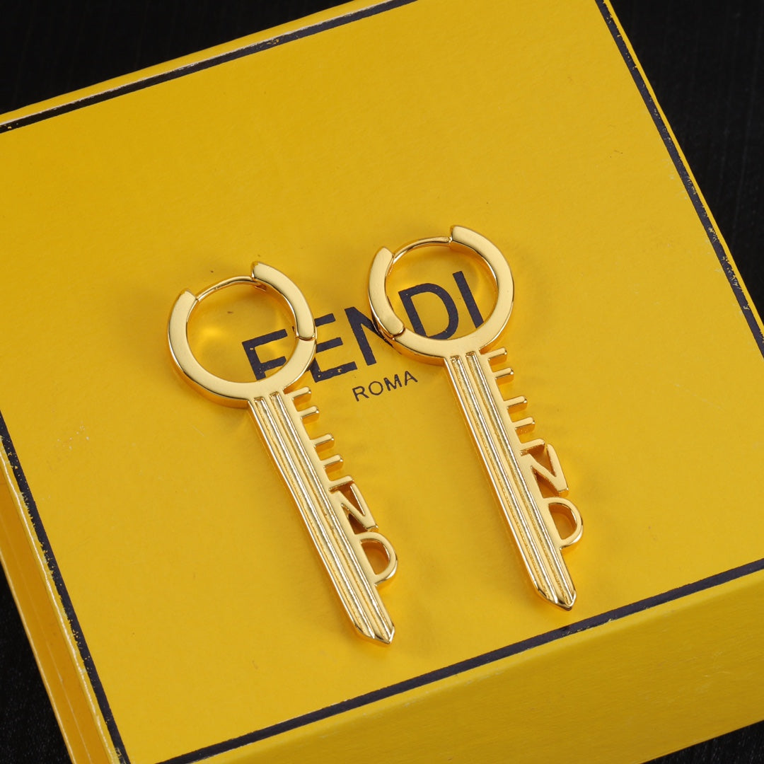 Letter Key Pendant Earrings