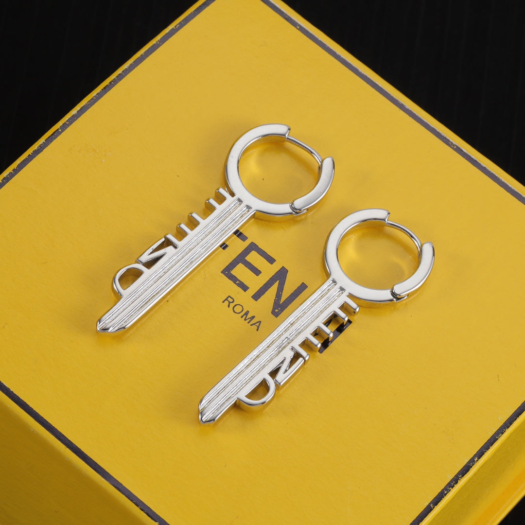 Letter Key Pendant Earrings