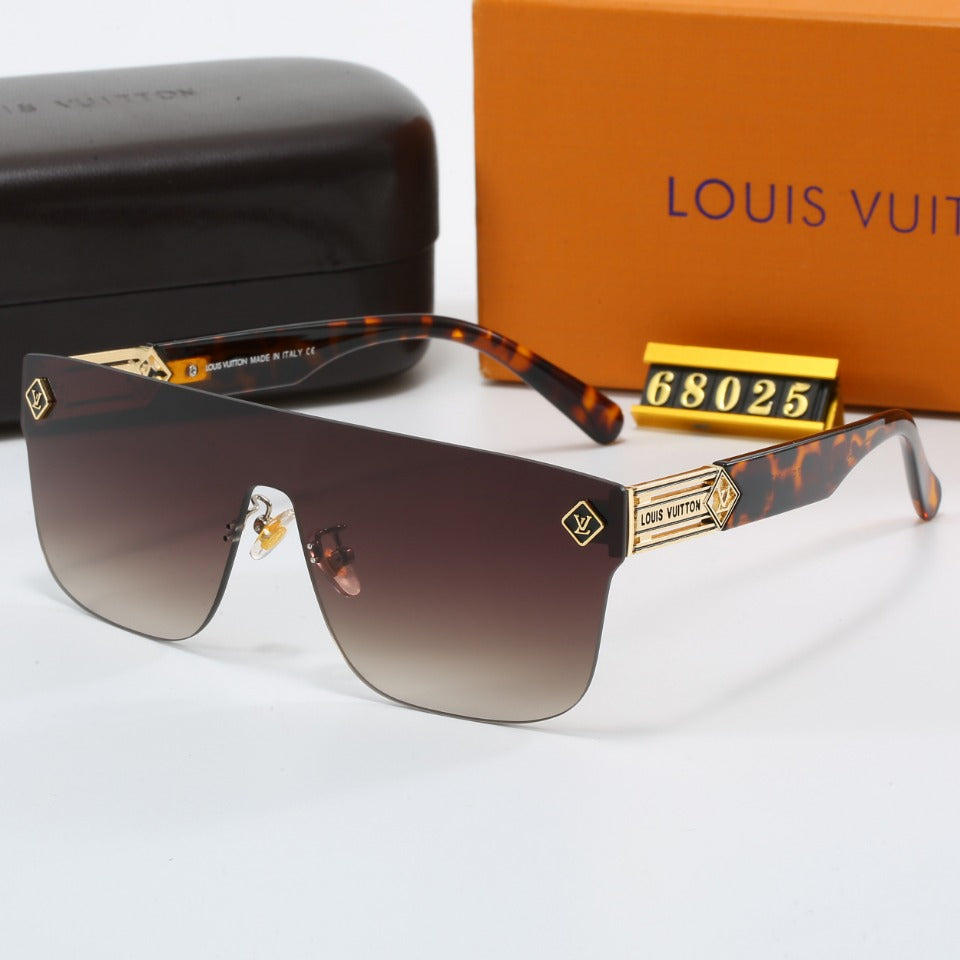 Luxury printed large frame lens sunglasses 58026