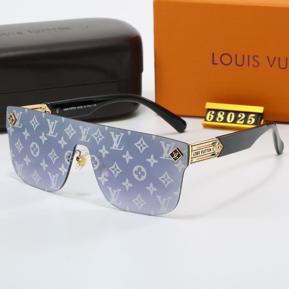 Luxury printed large frame lens sunglasses 58026