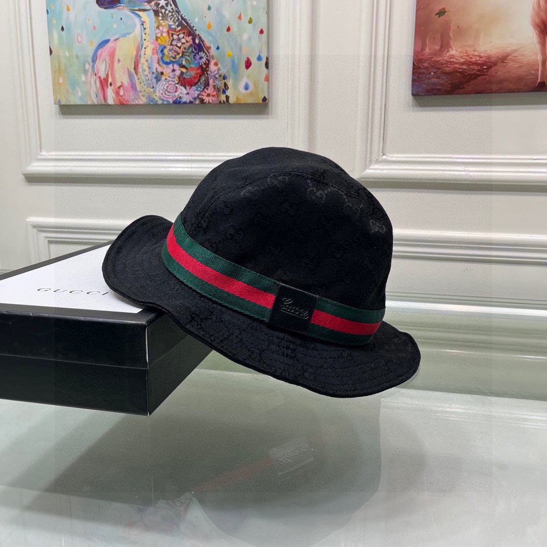 2024 Fashion red and green webbing fisherman hat