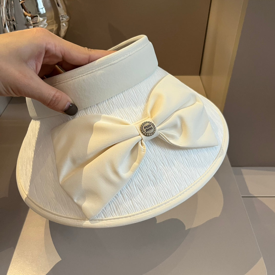 Fashion Bow Hollow Top Sun Hat