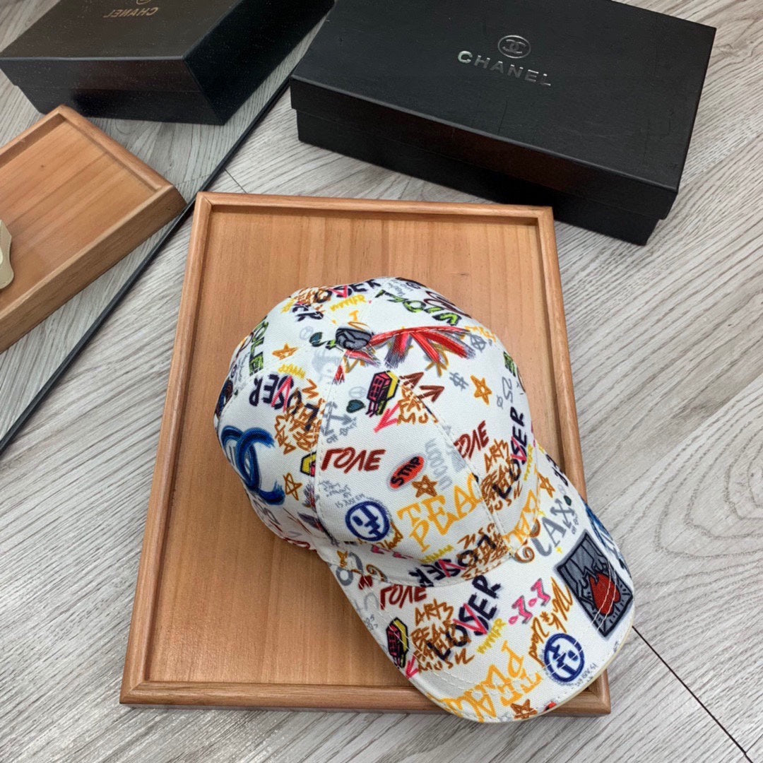 Summer Sun Shade Printed Graffiti Duck Tongue Cap